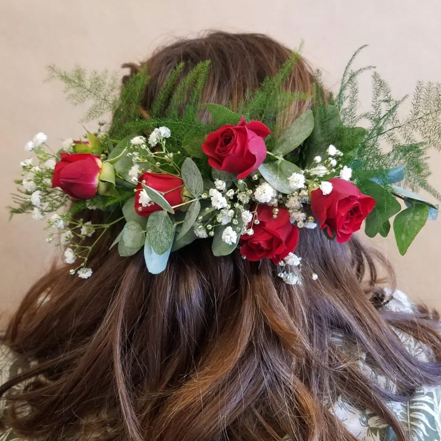 Parure de cheveux fleuriste bois d'arcy