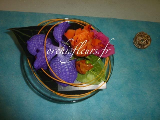 Centre de table rond fleuriste Bois d'Arcy