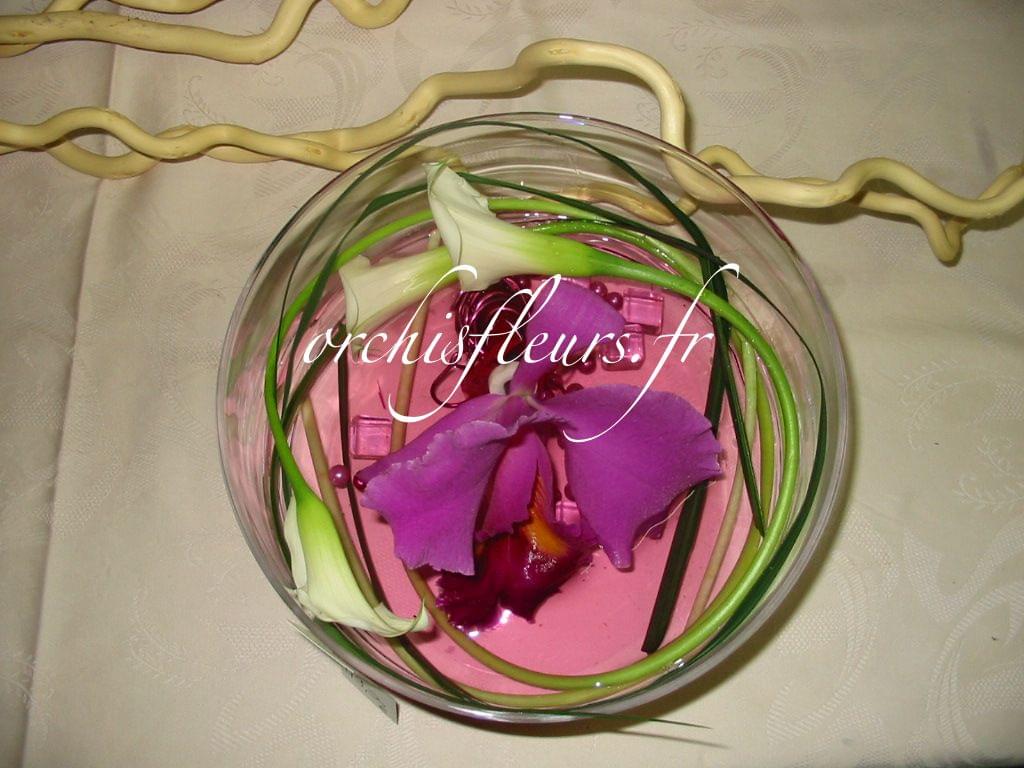 Centre de table rond fleuriste Bois d'Arcy