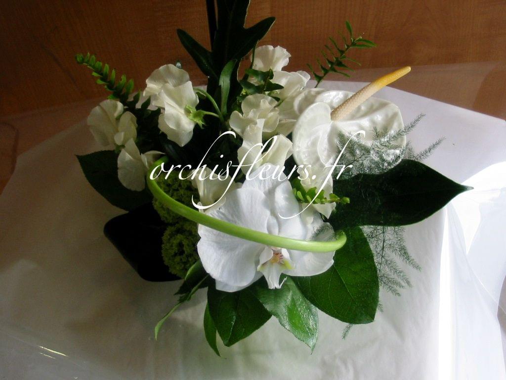 Centre de table rond fleuriste Bois d'Arcy