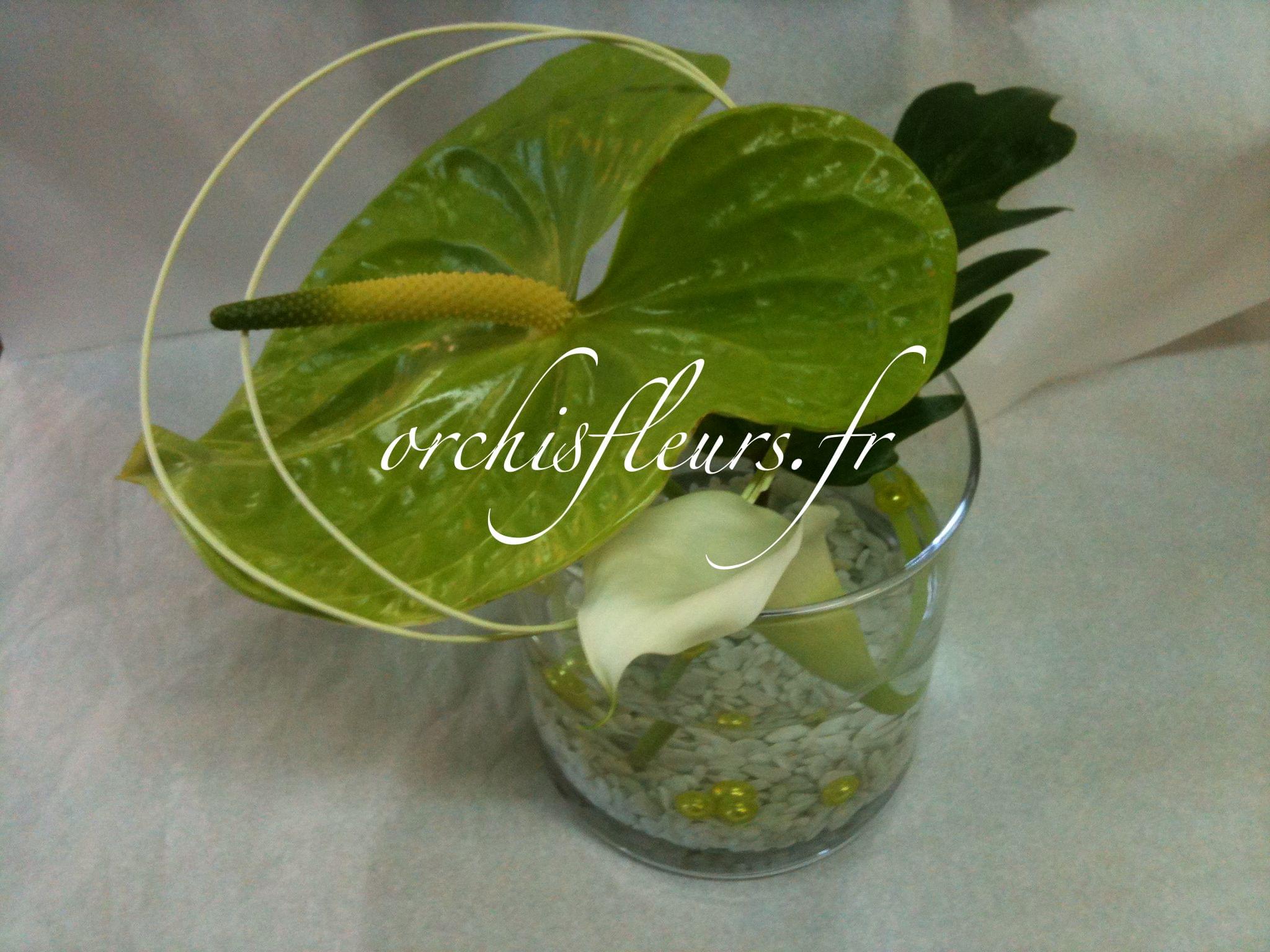 Centre de table rond fleuriste Bois d'Arcy