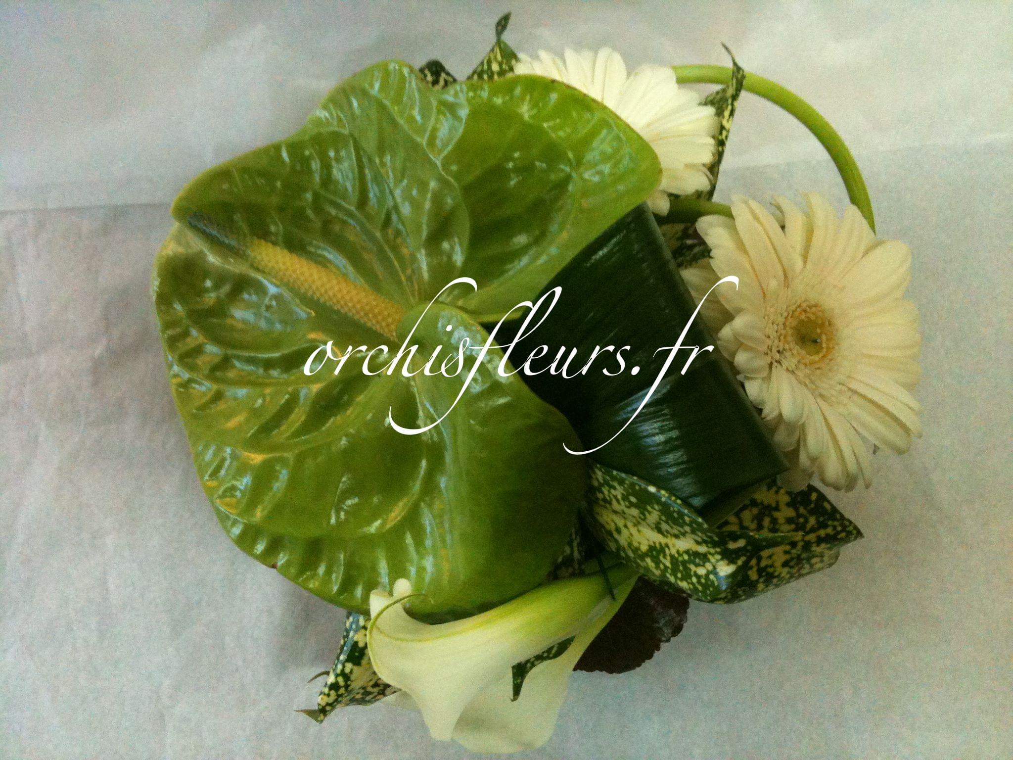 Centre de table rond fleuriste Bois d'Arcy