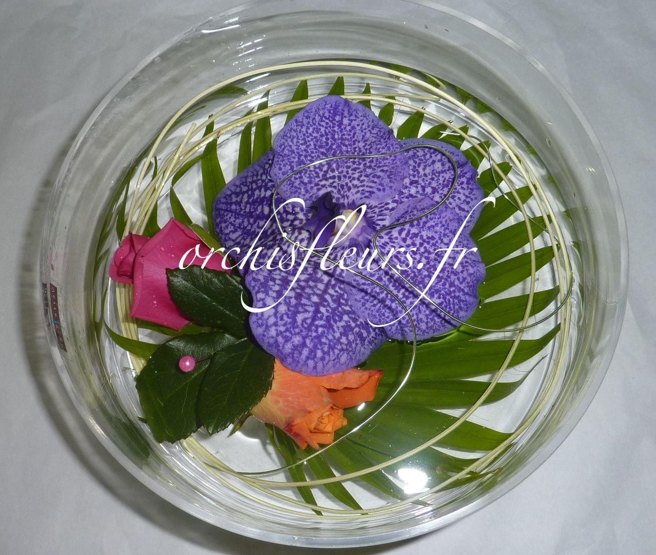 Centre de table rond fleuriste Bois d'Arcy