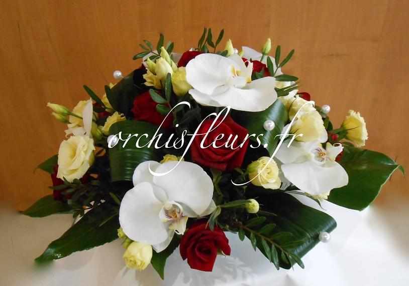 Centre de table rond fleuriste Bois d'Arcy